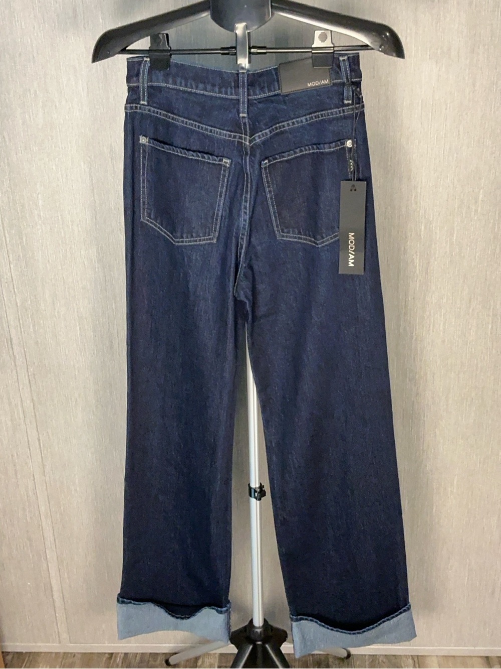 Anthropologie MOD/AM Classic Straight-Leg Women's Jeans in Dark Indigo Size 27 - Picture 11 of 16